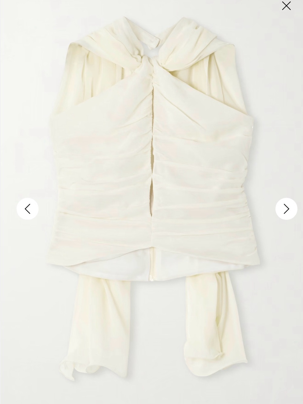 POSSE Solene scarf-detailed ruched chiffon halterneck top
